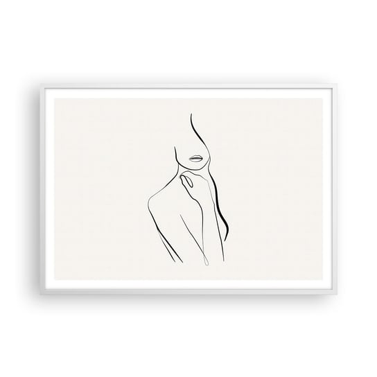 Obraz - Plakat - Fala melancholii - 100x70cm - Abstrakcja Ciało Kobiety Grafika - Foto Plakaty w ramie koloru białego do Salonu Sypialni ARTTOR ARTTOR