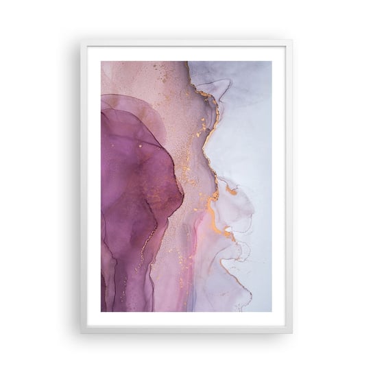 Obraz - Plakat - Fale lila i fioletu - 50x70cm - Abstrakcja Sztuka Modern Art. - Nowoczesny modny obraz Plakat rama biała ARTTOR ARTTOR