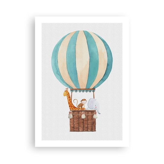 Obraz - Plakat - Fantastyczna wycieczka - 50x70cm - Balon Dla Dzieci Vintage - Nowoczesny modny obraz Plakat bez ramy do Salonu Sypialni ARTTOR ARTTOR