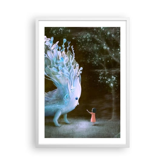 Obraz - Plakat - Fantastyczne spotkanie - 50x70cm - Abstrakcja Fantasy Baśniowy Świat - Nowoczesny modny obraz Plakat rama biała ARTTOR ARTTOR