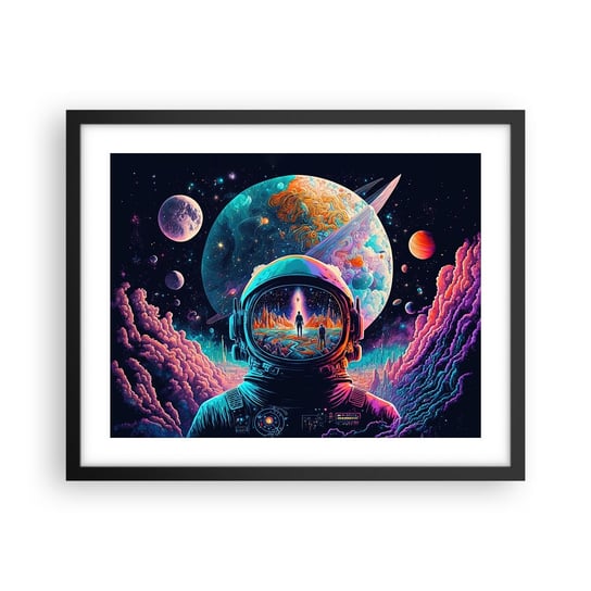 Obraz - Plakat - Filozofom się nie śniło - 50x40cm - Astronauta Futurystyczny Kosmos - Foto Plakaty w ramie koloru czarnego do Salonu Sypialni ARTTOR ARTTOR