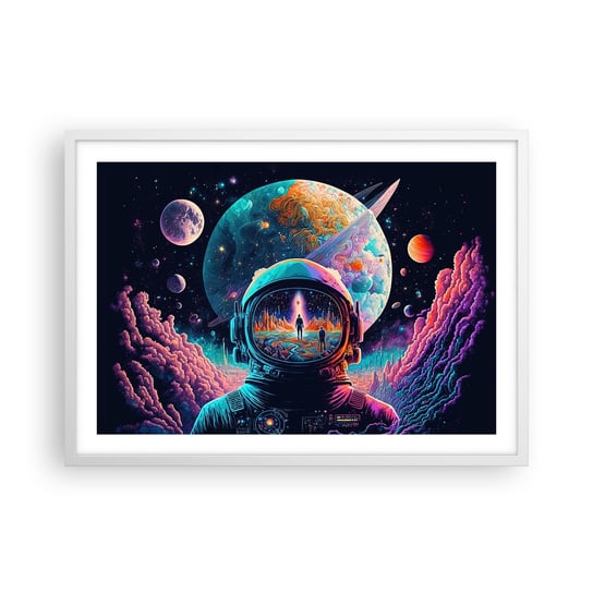 Obraz - Plakat - Filozofom się nie śniło - 70x50cm - Astronauta Futurystyczny Kosmos - Nowoczesny modny obraz Plakat rama biała ARTTOR ARTTOR
