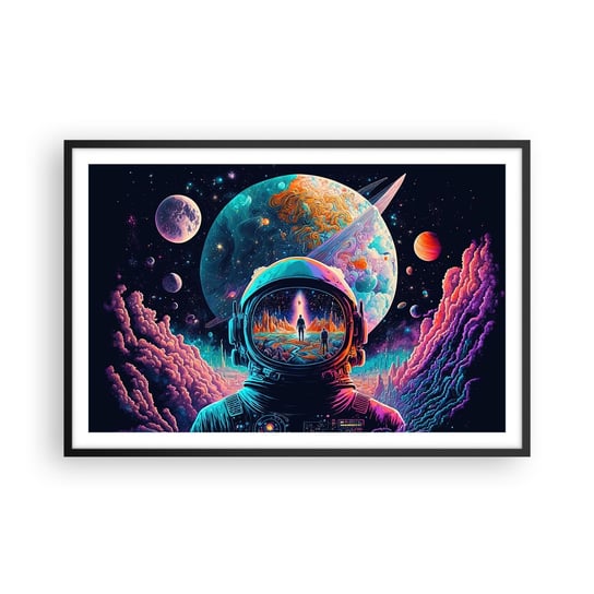Obraz - Plakat - Filozofom się nie śniło - 91x61cm - Astronauta Futurystyczny Kosmos - Foto Plakaty na ścianę w czarnej ramie - Plakat do Salonu Sypialni ARTTOR ARTTOR