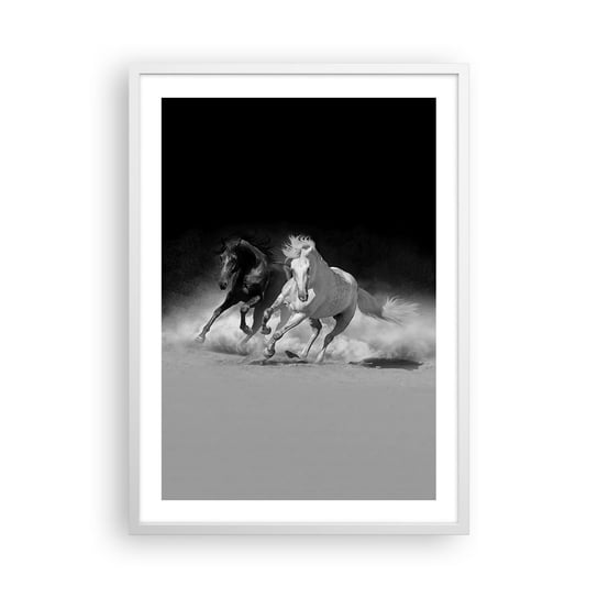 Obraz - Plakat - Galop wolności - 50x70cm - Zwierzęta Koń Galop - Nowoczesny modny obraz Plakat rama biała ARTTOR ARTTOR