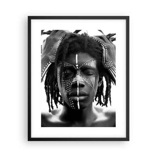 Obraz - Plakat - Gdzie jesteś? - 40x50cm - Afryka Czarno-Biały Afroamerykanin - Foto Plakaty w ramie koloru czarnego do Salonu Sypialni ARTTOR ARTTOR