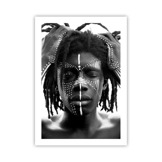 Obraz - Plakat - Gdzie jesteś? - 50x70cm - Afryka Czarno-Biały Afroamerykanin - Nowoczesny modny obraz Plakat bez ramy do Salonu Sypialni ARTTOR ARTTOR