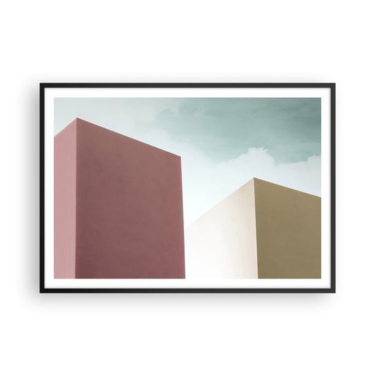 Obraz - Plakat - Geometria słonecznego lata - 100x70cm - Budynki Architektura Trójwymiarowy - Foto Plakaty w ramie koloru czarnego do Salonu Sypialni ARTTOR ARTTOR