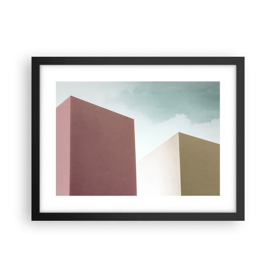 Obraz - Plakat - Geometria słonecznego lata - 40x30cm - Budynki Architektura Trójwymiarowy - Foto Plakaty na ścianę w czarnej ramie - Plakat do Salonu Sypialni ARTTOR ARTTOR