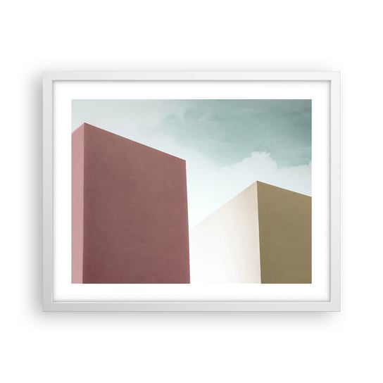 Obraz - Plakat - Geometria słonecznego lata - 50x40cm - Budynki Architektura Trójwymiarowy - Foto Plakaty w ramie koloru białego do Salonu Sypialni ARTTOR ARTTOR