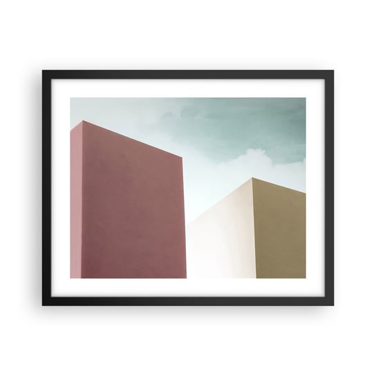 Obraz - Plakat - Geometria słonecznego lata - 50x40cm - Budynki Architektura Trójwymiarowy - Foto Plakaty w ramie koloru czarnego do Salonu Sypialni ARTTOR ARTTOR