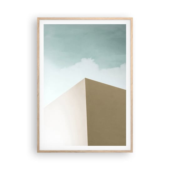Obraz - Plakat - Geometria słonecznego lata - 70x100cm - Budynki Architektura Trójwymiarowy - Foto Plakaty w ramie koloru jasny dąb do Salonu Sypialni ARTTOR ARTTOR