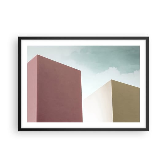 Obraz - Plakat - Geometria słonecznego lata - 70x50cm - Budynki Architektura Trójwymiarowy - Nowoczesny modny obraz Plakat czarna rama ARTTOR ARTTOR