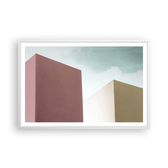 Obraz - Plakat - Geometria słonecznego lata - 91x61cm - Budynki Architektura Trójwymiarowy - Foto Plakaty na ścianę w ramie białej - Plakat do Salonu Sypialni ARTTOR ARTTOR
