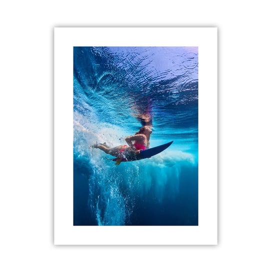 Obraz - Plakat - Głębia radości - 30x40cm - Surfing Kobieta Sport - Foto Plakaty na ścianę bez ramy - Plakat do Salonu Sypialni ARTTOR ARTTOR