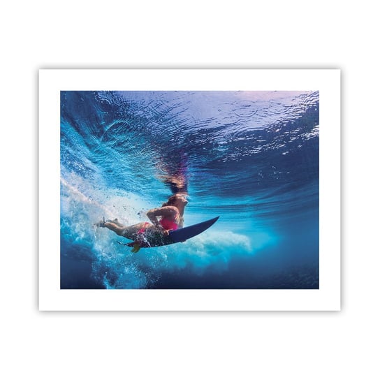 Obraz - Plakat - Głębia radości - 50x40cm - Surfing Kobieta Sport - Foto Plakaty bez ramy do Salonu Sypialni ARTTOR ARTTOR