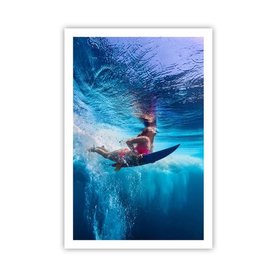 Obraz - Plakat - Głębia radości - 61x91cm - Surfing Kobieta Sport - Foto Plakaty na ścianę bez ramy - Plakat do Salonu Sypialni ARTTOR ARTTOR