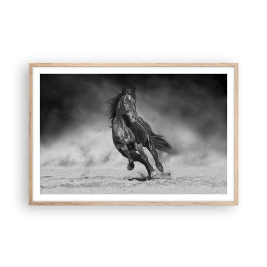 Obraz - Plakat - Godny samego emira - 91x61cm - Koń Zwierzęta Natura - Foto Plakaty na ścianę w ramie jasny dąb - Plakat do Salonu Sypialni ARTTOR ARTTOR