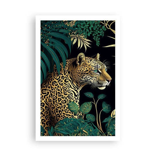 Obraz - Plakat - Gospodarz w dżungli - 61x91cm - Lampart Dżungla Tropikalny - Foto Plakaty na ścianę bez ramy - Plakat do Salonu Sypialni ARTTOR ARTTOR