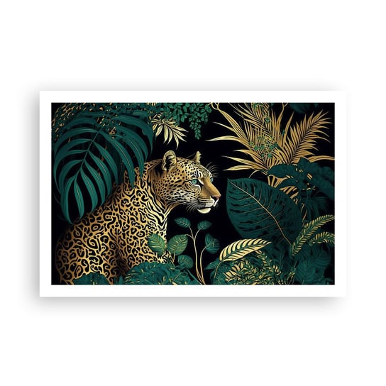 Obraz - Plakat - Gospodarz w dżungli - 91x61cm - Lampart Dżungla Tropikalny - Foto Plakaty na ścianę bez ramy - Plakat do Salonu Sypialni ARTTOR ARTTOR