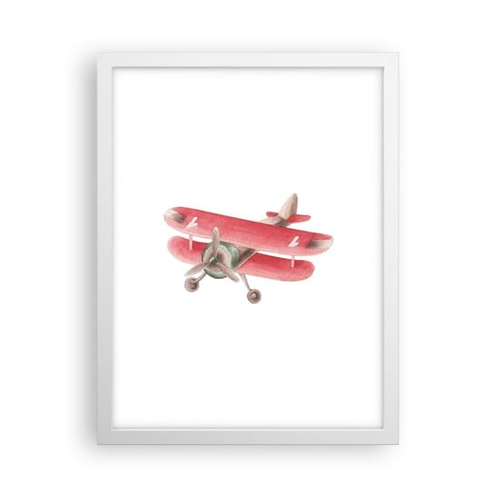Obraz - Plakat - Gotowy do wysokich lotów - 30x40cm - Samolot Dziecięcy Vintage - Foto Plakaty na ścianę w ramie białej - Plakat do Salonu Sypialni ARTTOR ARTTOR