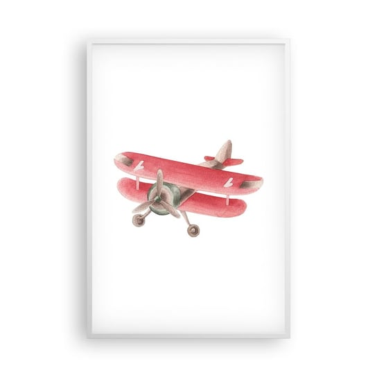 Obraz - Plakat - Gotowy do wysokich lotów - 61x91cm - Samolot Dziecięcy Vintage - Foto Plakaty na ścianę w ramie białej - Plakat do Salonu Sypialni ARTTOR ARTTOR