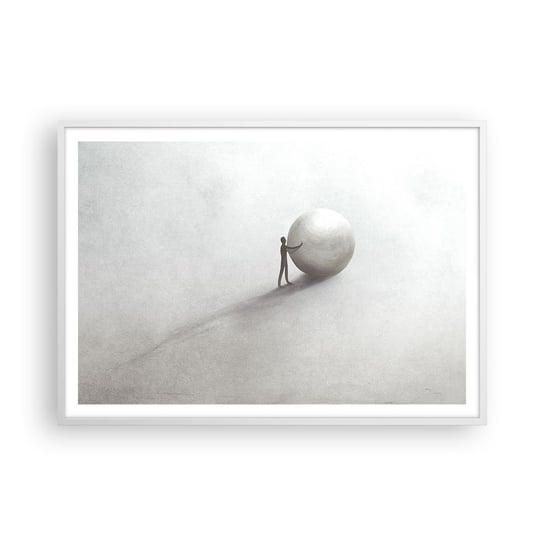 Obraz - Plakat - Gra życia - 100x70cm - Abstrakcja Sztuka Człowiek - Foto Plakaty w ramie koloru białego do Salonu Sypialni ARTTOR ARTTOR
