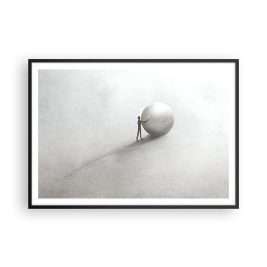 Obraz - Plakat - Gra życia - 100x70cm - Abstrakcja Sztuka Człowiek - Foto Plakaty w ramie koloru czarnego do Salonu Sypialni ARTTOR ARTTOR