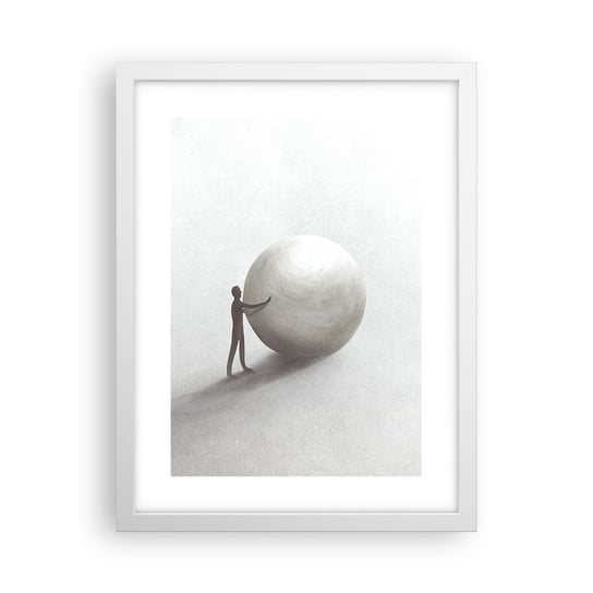 Obraz - Plakat - Gra życia - 30x40cm - Abstrakcja Sztuka Człowiek - Foto Plakaty na ścianę w ramie białej - Plakat do Salonu Sypialni ARTTOR ARTTOR