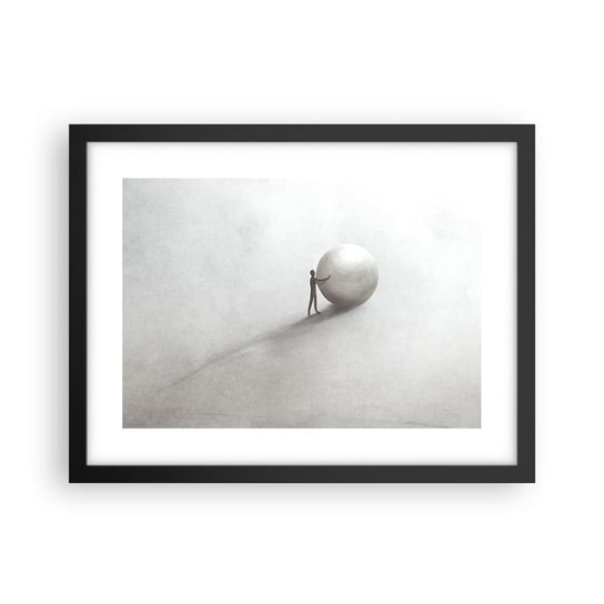 Obraz - Plakat - Gra życia - 40x30cm - Abstrakcja Sztuka Człowiek - Foto Plakaty na ścianę w czarnej ramie - Plakat do Salonu Sypialni ARTTOR ARTTOR