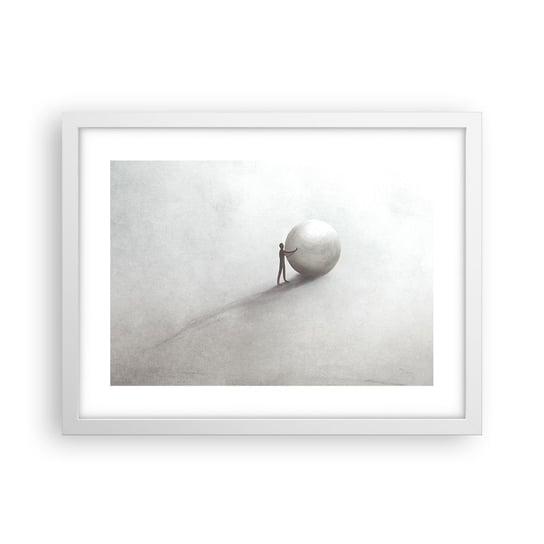 Obraz - Plakat - Gra życia - 40x30cm - Abstrakcja Sztuka Człowiek - Foto Plakaty na ścianę w ramie białej - Plakat do Salonu Sypialni ARTTOR ARTTOR