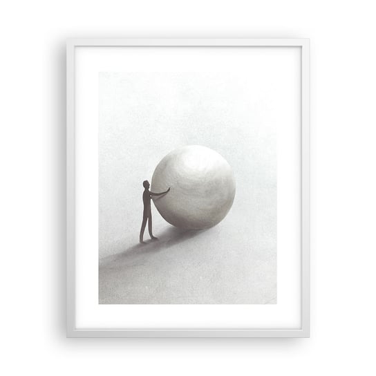 Obraz - Plakat - Gra życia - 40x50cm - Abstrakcja Sztuka Człowiek - Foto Plakaty w ramie koloru białego do Salonu Sypialni ARTTOR ARTTOR