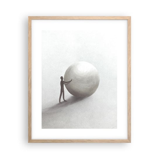 Obraz - Plakat - Gra życia - 40x50cm - Abstrakcja Sztuka Człowiek - Foto Plakaty w ramie koloru jasny dąb do Salonu Sypialni ARTTOR ARTTOR