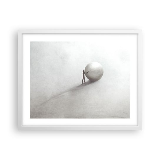 Obraz - Plakat - Gra życia - 50x40cm - Abstrakcja Sztuka Człowiek - Foto Plakaty w ramie koloru białego do Salonu Sypialni ARTTOR ARTTOR