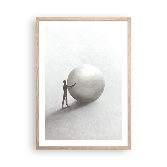 Obraz - Plakat - Gra życia - 50x70cm - Abstrakcja Sztuka Człowiek - Nowoczesny modny obraz Plakat rama jasny dąb ARTTOR ARTTOR
