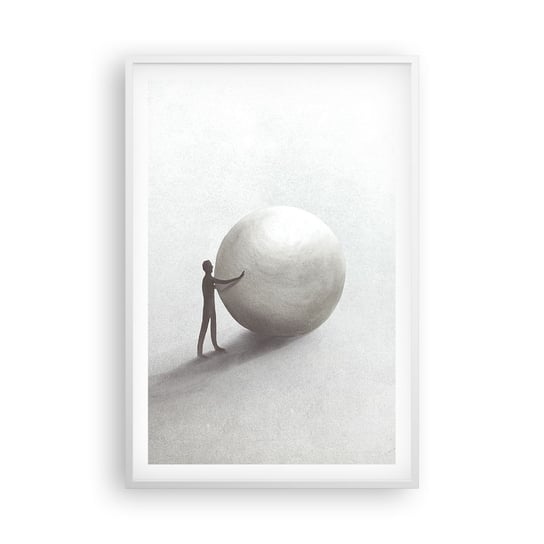 Obraz - Plakat - Gra życia - 61x91cm - Abstrakcja Sztuka Człowiek - Foto Plakaty na ścianę w ramie białej - Plakat do Salonu Sypialni ARTTOR ARTTOR