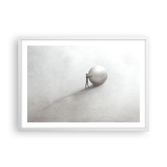Obraz - Plakat - Gra życia - 70x50cm - Abstrakcja Sztuka Człowiek - Nowoczesny modny obraz Plakat rama biała ARTTOR ARTTOR