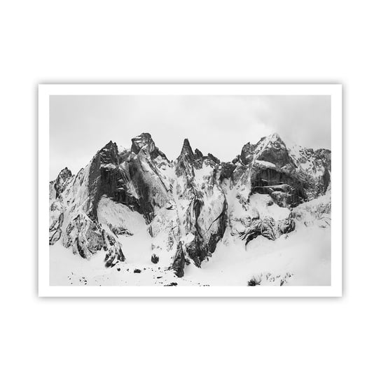 Obraz - Plakat - Granitowa groźna grań - 100x70cm - Krajobraz Góry Alpy - Foto Plakaty bez ramy na ścianę do Salonu Sypialni ARTTOR ARTTOR