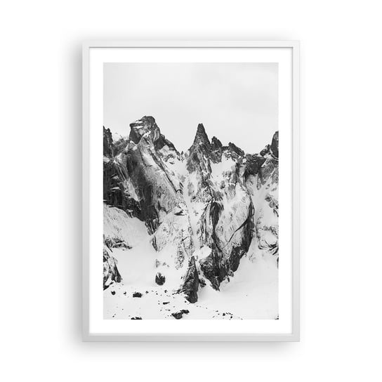 Obraz - Plakat - Granitowa groźna grań - 50x70cm - Krajobraz Góry Alpy - Nowoczesny modny obraz Plakat rama biała ARTTOR ARTTOR