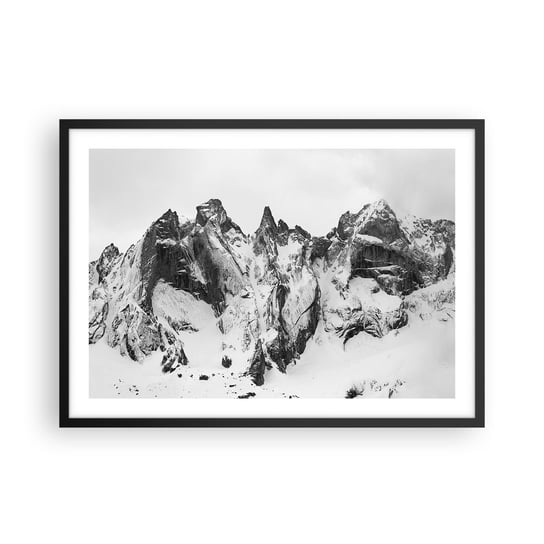 Obraz - Plakat - Granitowa groźna grań - 70x50cm - Krajobraz Góry Alpy - Nowoczesny modny obraz Plakat czarna rama ARTTOR ARTTOR
