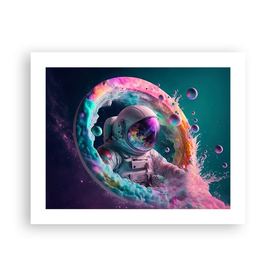 Obraz - Plakat - Gwiezdne wrota - 50x40cm - Astronauta Galaktyka Futurystyczny - Foto Plakaty bez ramy do Salonu Sypialni ARTTOR ARTTOR