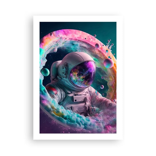 Obraz - Plakat - Gwiezdne wrota - 50x70cm - Astronauta Galaktyka Futurystyczny - Nowoczesny modny obraz Plakat bez ramy do Salonu Sypialni ARTTOR ARTTOR