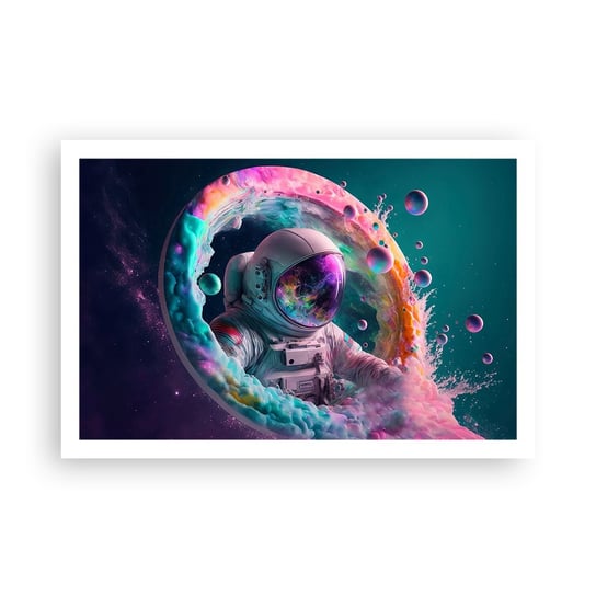Obraz - Plakat - Gwiezdne wrota - 91x61cm - Astronauta Galaktyka Futurystyczny - Foto Plakaty na ścianę bez ramy - Plakat do Salonu Sypialni ARTTOR ARTTOR