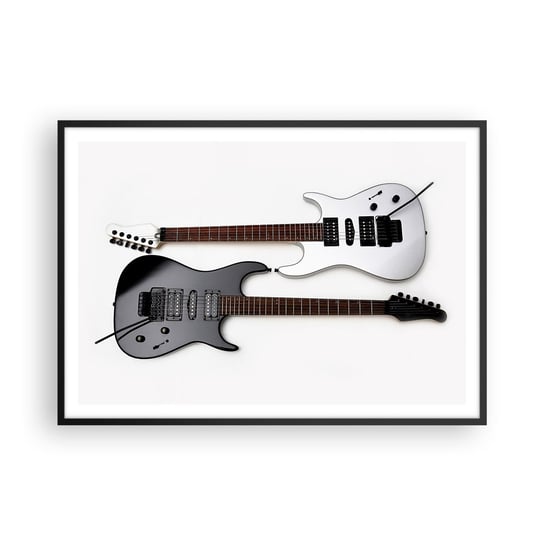 Obraz - Plakat - Harmonia kształtów - 100x70cm - Muzyka Gitara Elektryczna Instrument Muzyczny - Foto Plakaty w ramie koloru czarnego do Salonu Sypialni ARTTOR ARTTOR