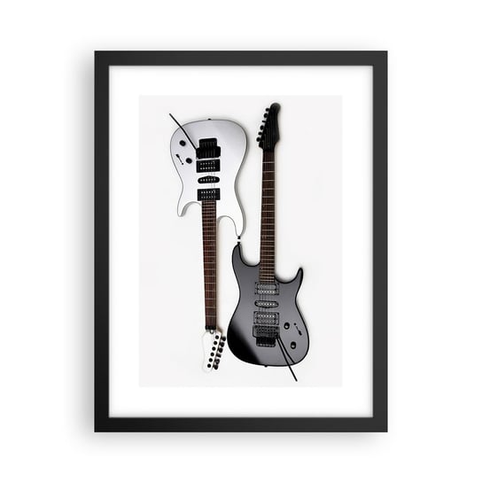 Obraz - Plakat - Harmonia kształtów - 30x40cm - Muzyka Gitara Elektryczna Instrument Muzyczny - Foto Plakaty na ścianę w czarnej ramie - Plakat do Salonu Sypialni ARTTOR ARTTOR