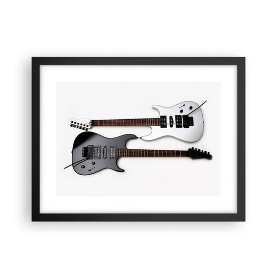 Obraz - Plakat - Harmonia kształtów - 40x30cm - Muzyka Gitara Elektryczna Instrument Muzyczny - Foto Plakaty na ścianę w czarnej ramie - Plakat do Salonu Sypialni ARTTOR ARTTOR