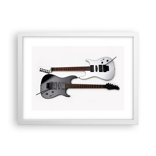 Obraz - Plakat - Harmonia kształtów - 40x30cm - Muzyka Gitara Elektryczna Instrument Muzyczny - Foto Plakaty na ścianę w ramie białej - Plakat do Salonu Sypialni ARTTOR ARTTOR