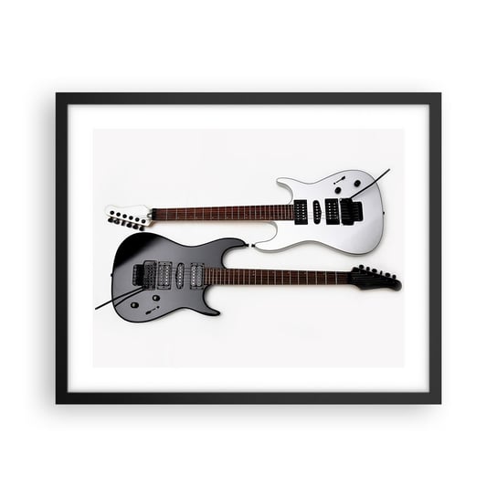 Obraz - Plakat - Harmonia kształtów - 50x40cm - Muzyka Gitara Elektryczna Instrument Muzyczny - Foto Plakaty w ramie koloru czarnego do Salonu Sypialni ARTTOR ARTTOR