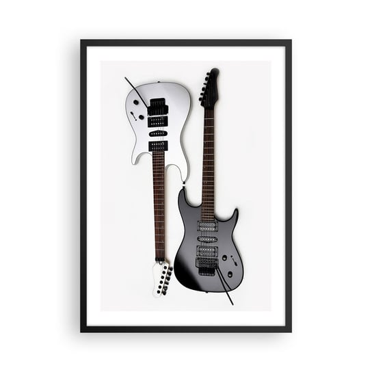 Obraz - Plakat - Harmonia kształtów - 50x70cm - Muzyka Gitara Elektryczna Instrument Muzyczny - Nowoczesny modny obraz Plakat czarna rama ARTTOR ARTTOR