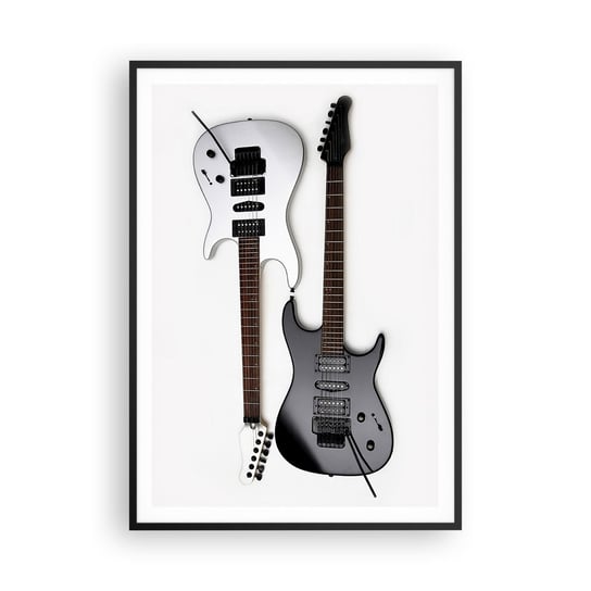 Obraz - Plakat - Harmonia kształtów - 70x100cm - Muzyka Gitara Elektryczna Instrument Muzyczny - Foto Plakaty w ramie koloru czarnego do Salonu Sypialni ARTTOR ARTTOR