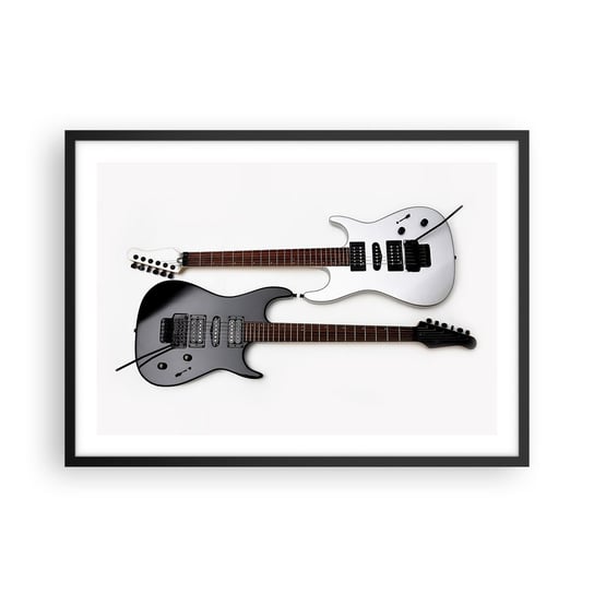 Obraz - Plakat - Harmonia kształtów - 70x50cm - Muzyka Gitara Elektryczna Instrument Muzyczny - Nowoczesny modny obraz Plakat czarna rama ARTTOR ARTTOR